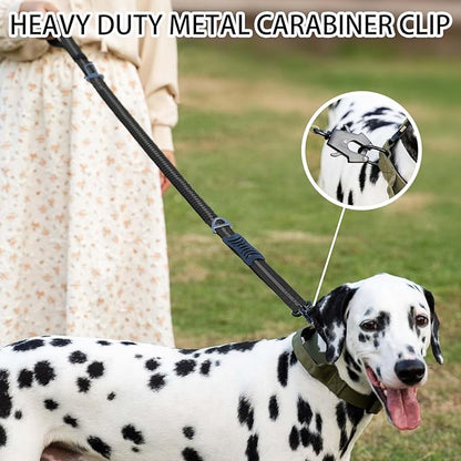 Heavy Duty Tactical Dog Leash, Reflective, Shock-Absorbing Bungee Leash for Large Dogs | No-Pull & Car Seatbelt Safe