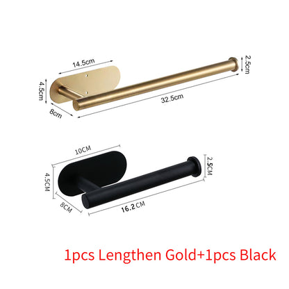 Stainless Steel SelfAdhesive Toilet Paper Towel Holder PunchFree Roll Paper Holder For Kitchen  Bat 6