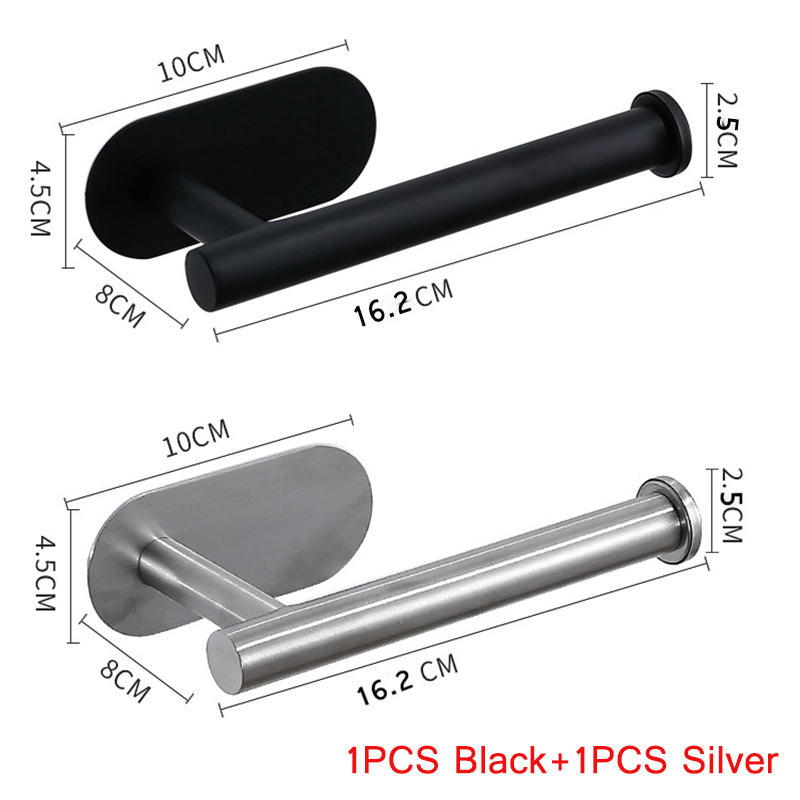 Stainless Steel SelfAdhesive Toilet Paper Towel Holder PunchFree Roll Paper Holder For Kitchen  Bat 8