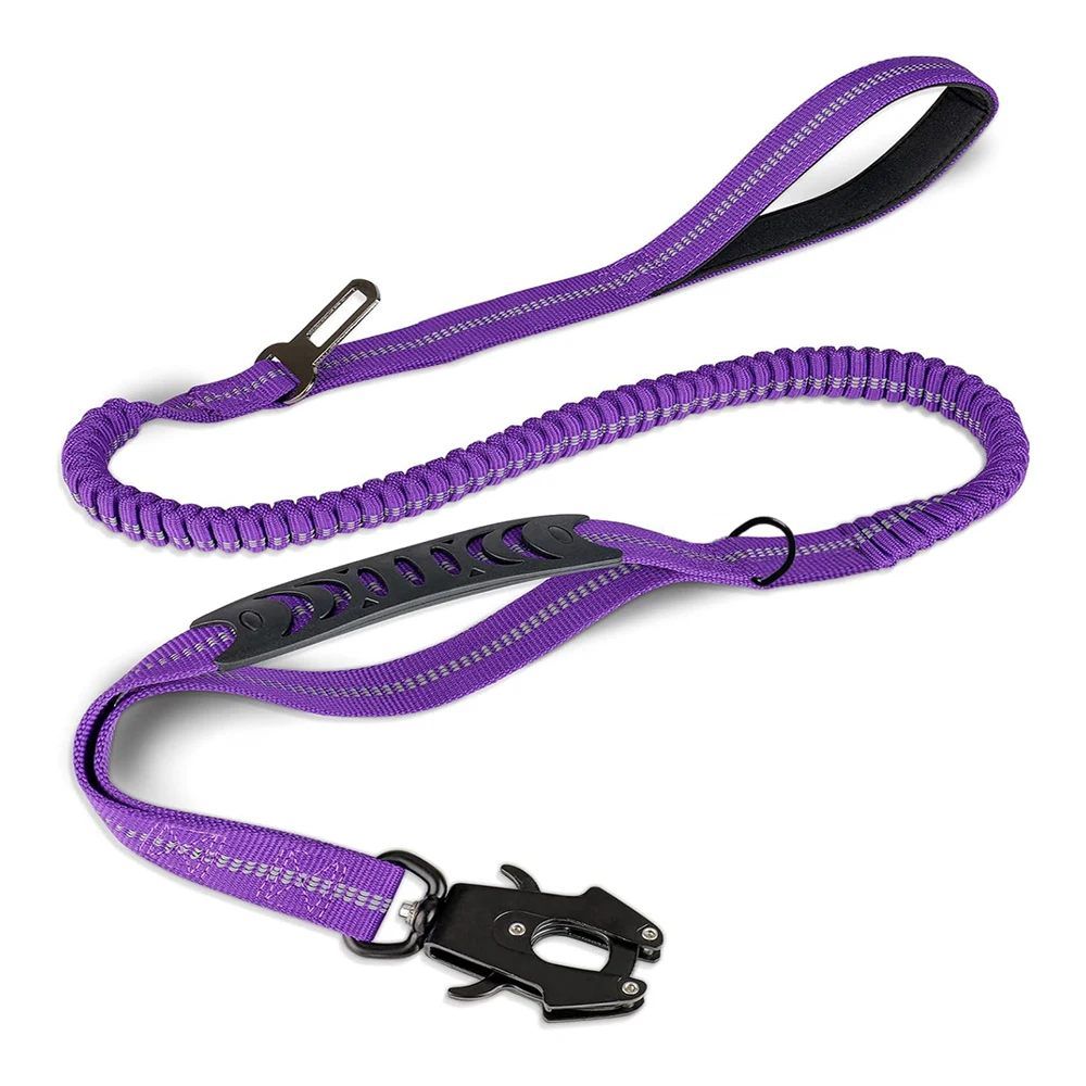 Heavy Duty Tactical Dog Leash Reflective ShockAbsorbing Bungee Leash for Large Dogs  NoPull  C