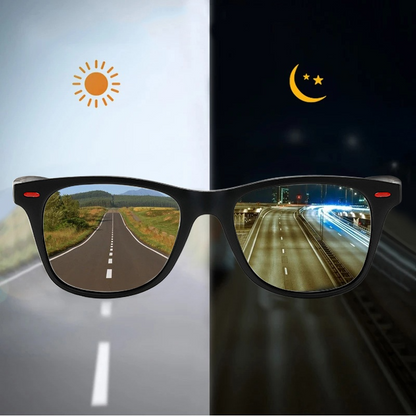 Night Vision Glasses for Men, PC Frame Polarized Sunglasses, Day/Night Driver Goggles for Outdoor Sports