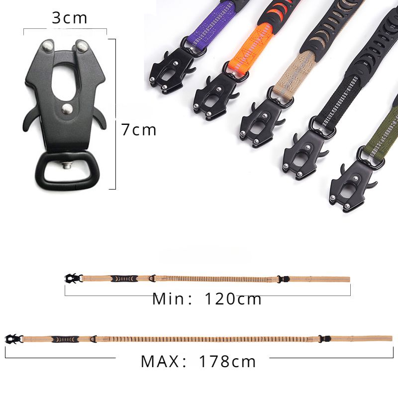 Heavy Duty Tactical Dog Leash Reflective ShockAbsorbing Bungee Leash for Large Dogs  NoPull  C
