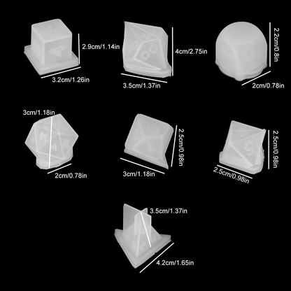 Dice Silicone Resin Mold Set DIY Polyhedral Epoxy Moulds For Tabletop Games  Crafts 5