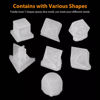 Dice Silicone Resin Mold Set DIY Polyhedral Epoxy Moulds For Tabletop Games  Crafts 2