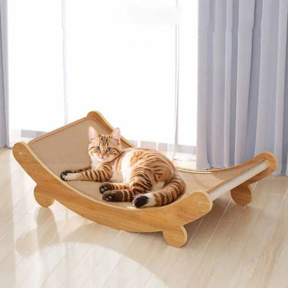 Wooden Cat Scratching Pads & Multifunctional Cat Bed Detachable, Wear Resistant Scratch Board for Kittens