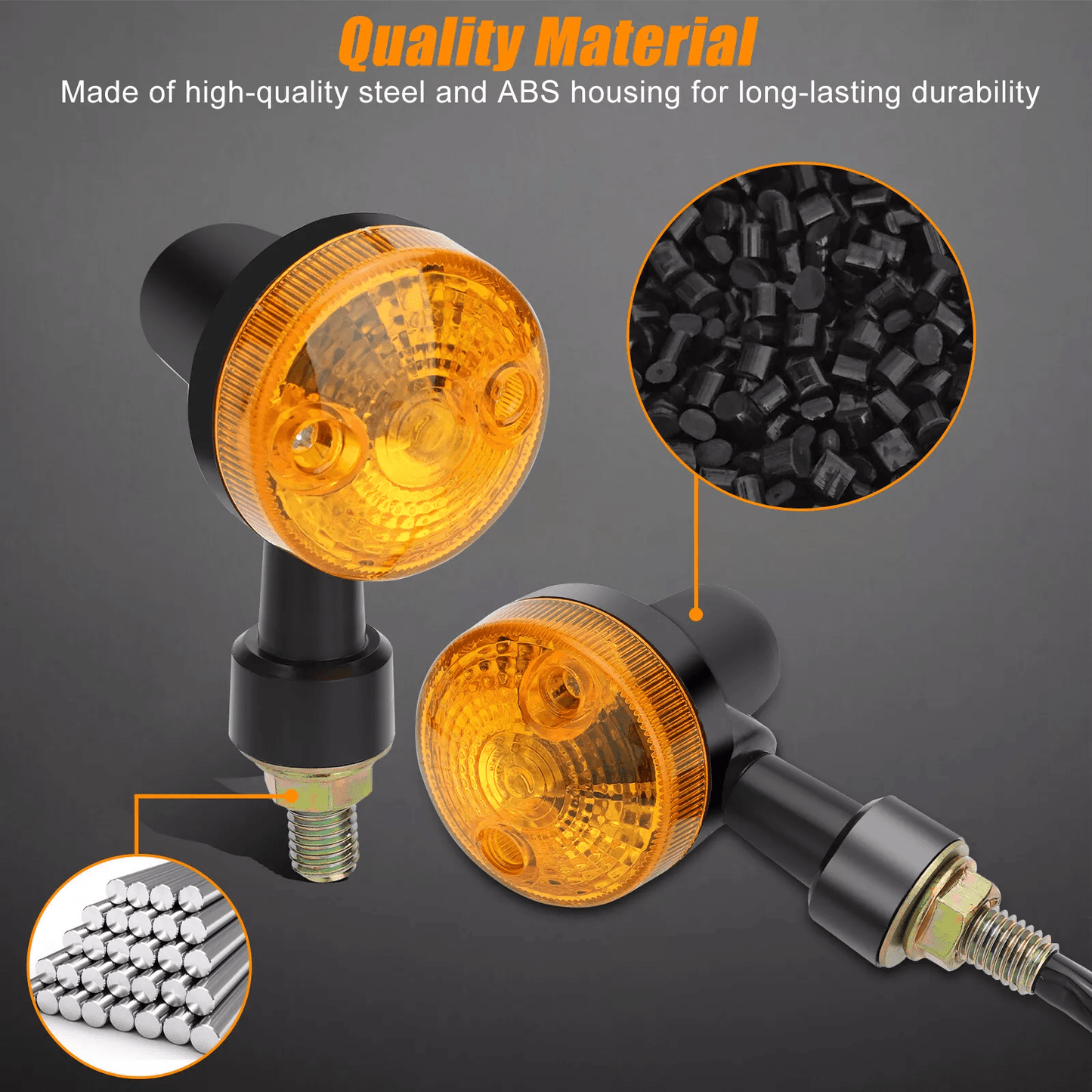 4X Motorcycle Turn Signals Blinker Lights Amber Black 12V LED Indicator Lights For Yamaha Kawasaki  4