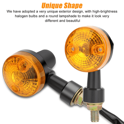 4X Motorcycle Turn Signals Blinker Lights Amber Black 12V LED Indicator Lights For Yamaha Kawasaki  2