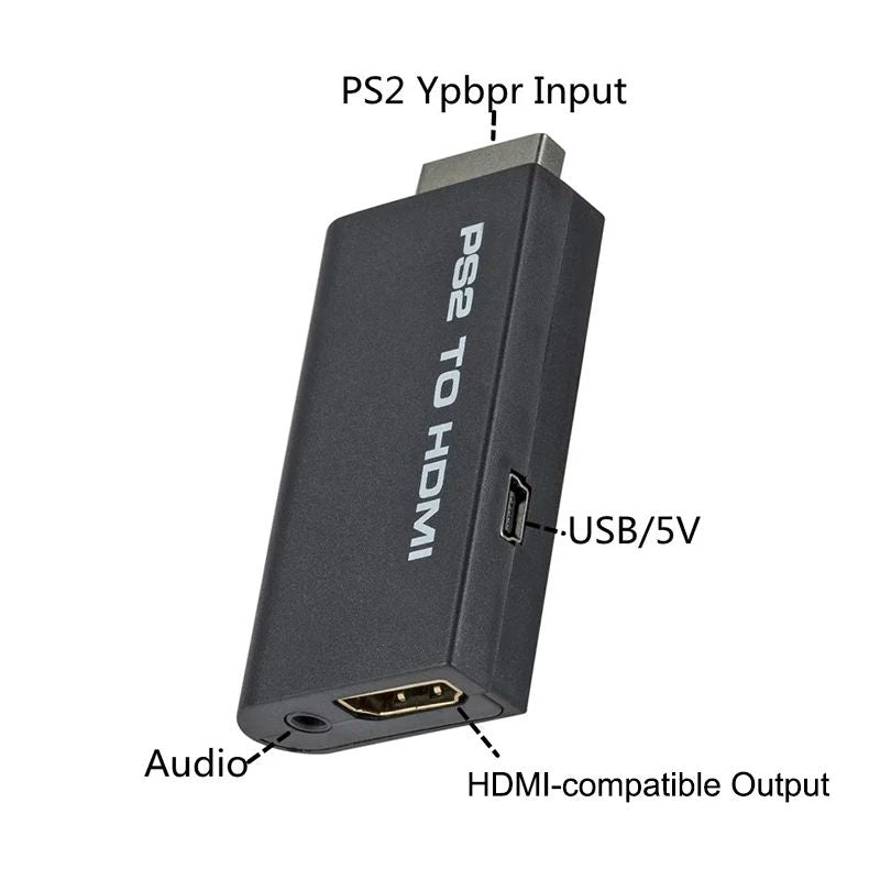 PS2 HDMI Adapter Upgrade To HD With AudioVideo SyncSupports 480i480p576i Display Modes Includes 35m 4