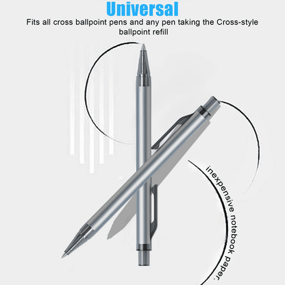 20Pcs Cross Style Ballpoint Pen Refills Black Ink 10mm Medium Point Smooth Writing Compatible With  1