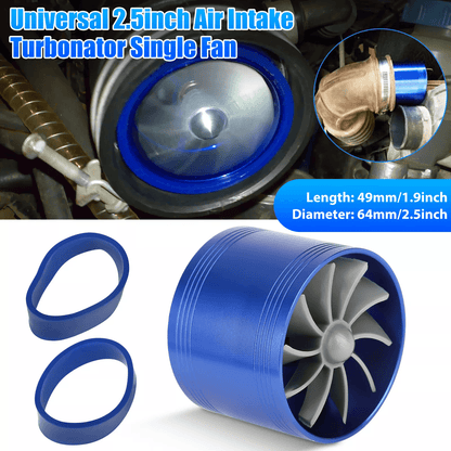 High-Performance Universal Turbo Cold Air Intake Hose with Single Fan, Fuel Mileage Enhancer & Gas Saver Turbonator Kit