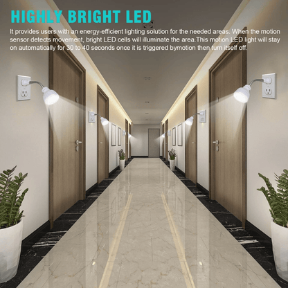 LED MotionActivated Night Light PlugIn Wall Lamp For Indoor Outlet Hallway Stair Use 1