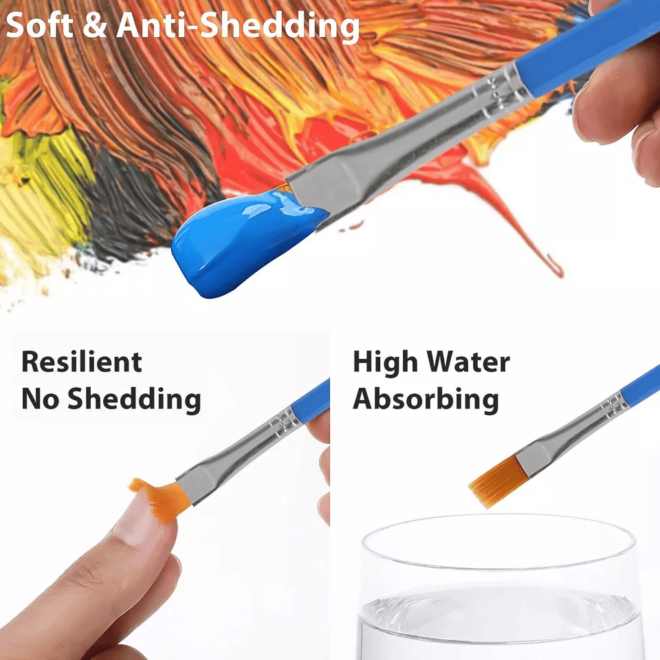 Artist Paint Flat Brushes Set For Acrylic Oil  Watercolor Art Painting Crafts 2
