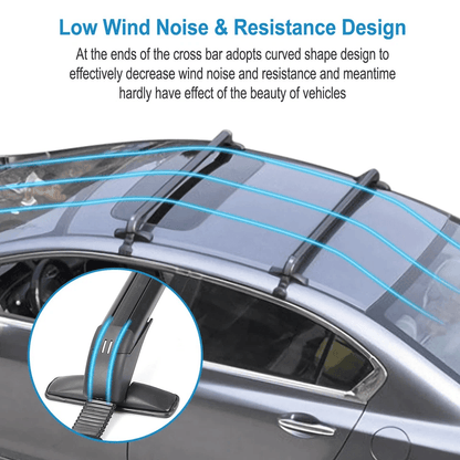 Universal Car Top Roof Rack Cross Bar HeavyDuty Aluminum Luggage Carrier W Lock Fits Most Vehicles 4