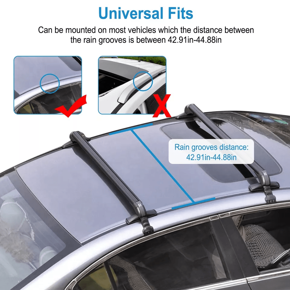 Universal Car Top Roof Rack Cross Bar HeavyDuty Aluminum Luggage Carrier W Lock Fits Most Vehicles 3