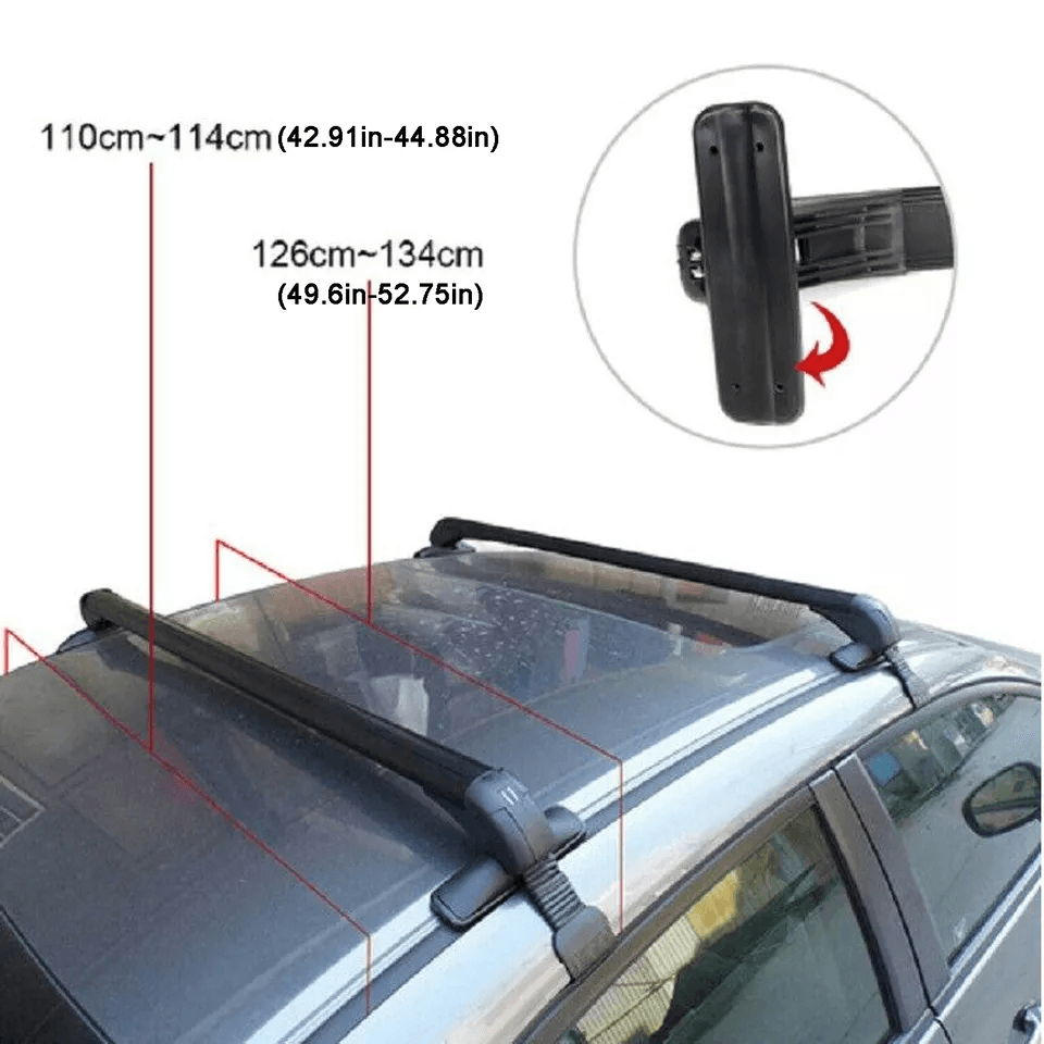Universal Car Top Roof Rack Cross Bar HeavyDuty Aluminum Luggage Carrier W Lock Fits Most Vehicles 5