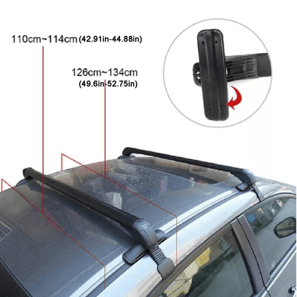 Universal Car Top Roof Rack Cross Bar HeavyDuty Aluminum Luggage Carrier W Lock Fits Most Vehicles 5