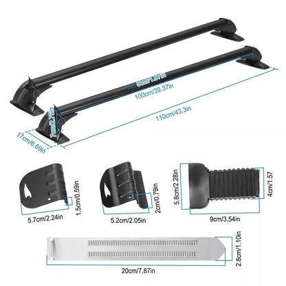Universal Car Top Roof Rack Cross Bar HeavyDuty Aluminum Luggage Carrier W Lock Fits Most Vehicles 10