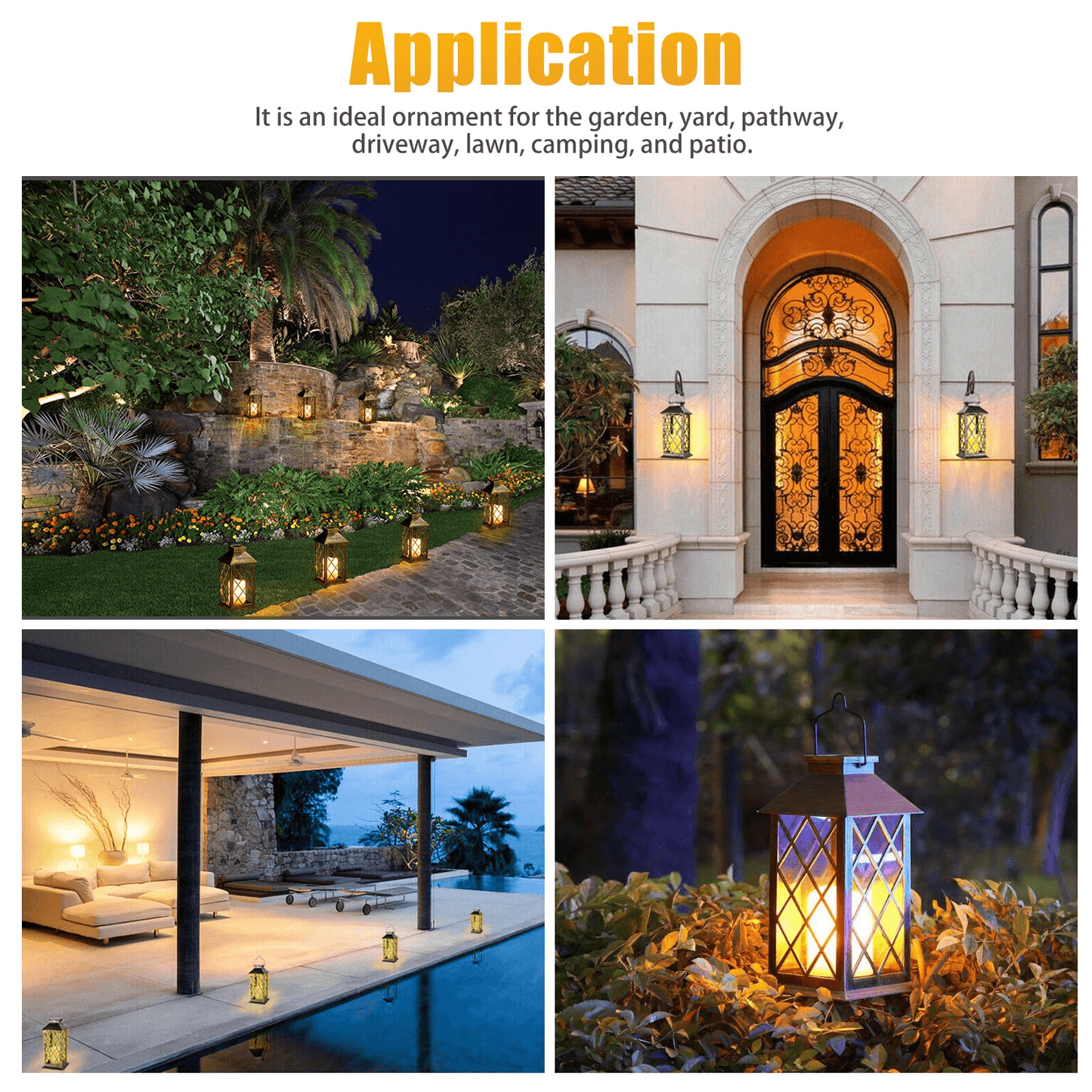 Solar Hanging Lantern LED Lights Outdoor Waterproof Garden Patio Yard Decor Lamp 4