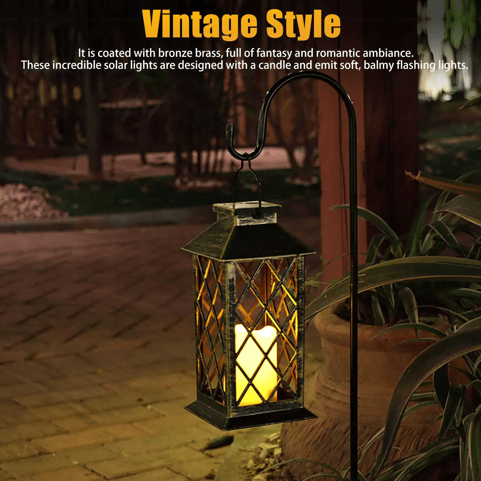 Solar Hanging Lantern LED Lights Outdoor Waterproof Garden Patio Yard Decor Lamp 2
