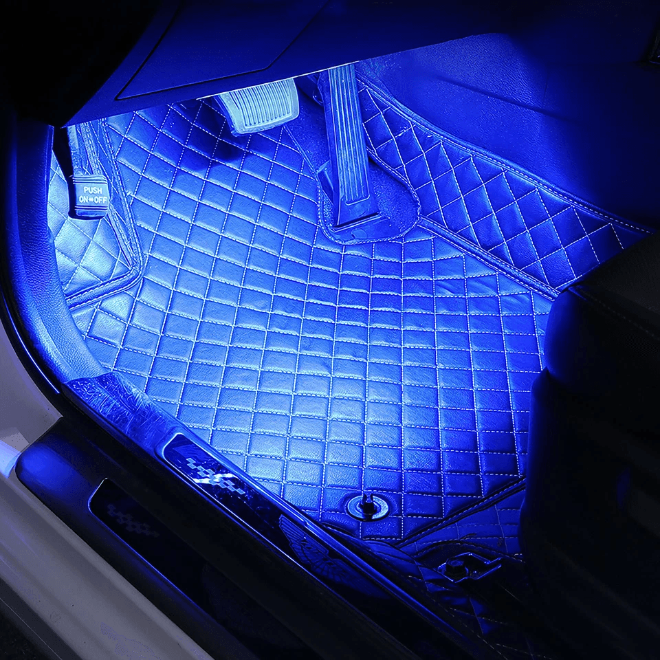 LED Interior Floor Decoration Lamp Blue Light Car Decorative Lights With USB Charge Adjustable Car  2