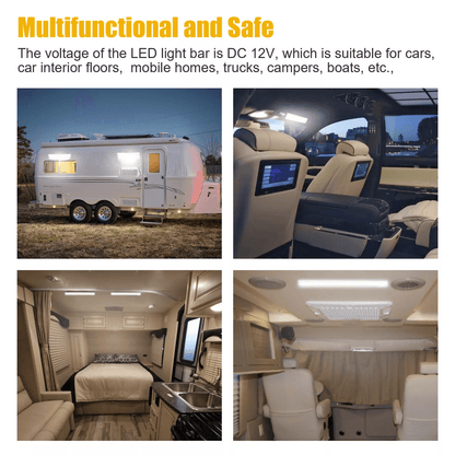 2x 12V 72 LED Car Interior Roof Light Dome Lamp For RV Camper Trailer Trunk Van SUV Ceiling Light B 4