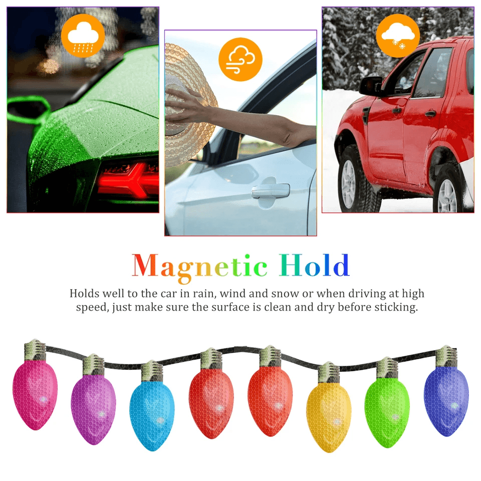 Reflective Light Bulb Stickers For Christmas Car Fridge  Home Decor Magnets 2