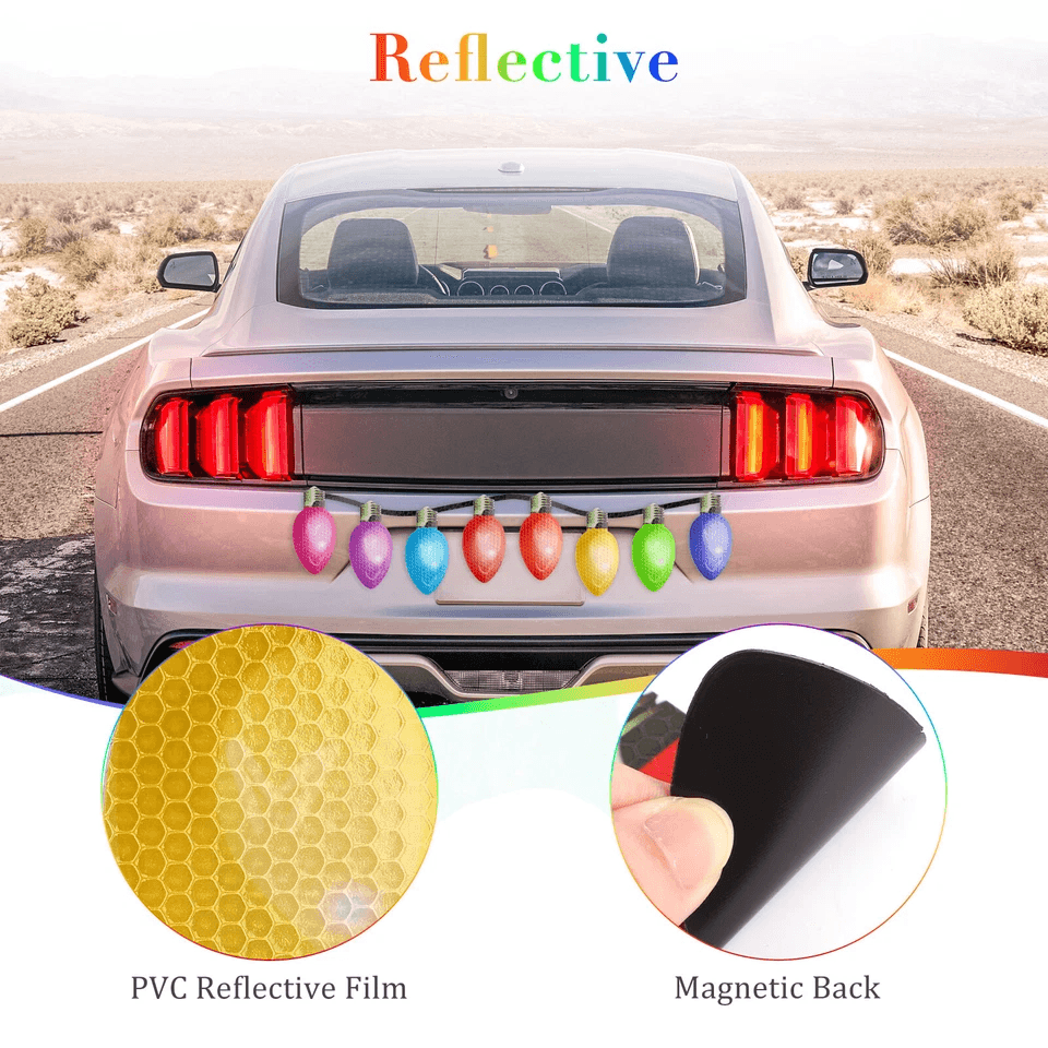Reflective Light Bulb Stickers For Christmas Car Fridge  Home Decor Magnets 1