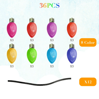Reflective Light Bulb Stickers For Christmas Car Fridge  Home Decor Magnets 3