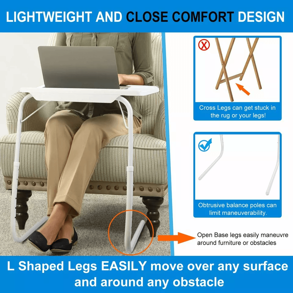 Folding Laptop TV Tray Desk Adjustable Portable Bed Mate Table For Dining Studying Gaming Or Work I 3