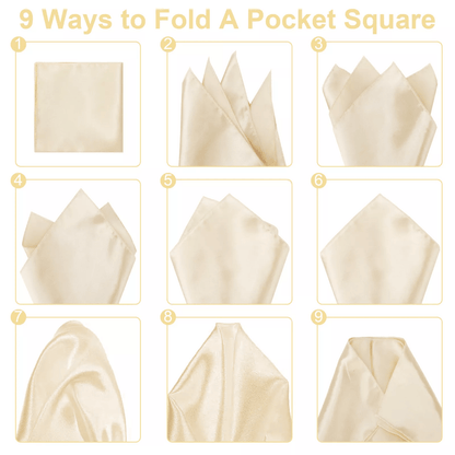 12Pcs Solid Satin Men Handkerchiefs Hanky Pocket Square Set Classic Vintage Plain Hankies For Suit  5