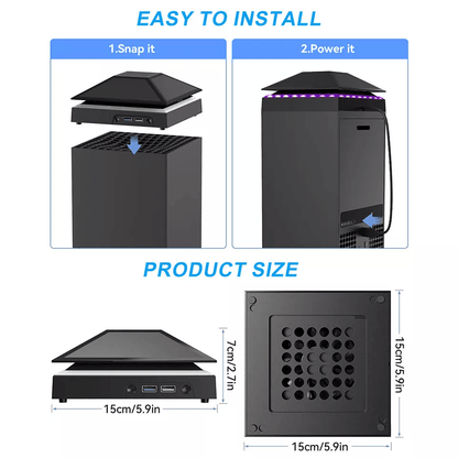 USB Cooling Fan For Xbox Series X Console With RGB Lights Low Noise External Cooler Gaming Accessor 6