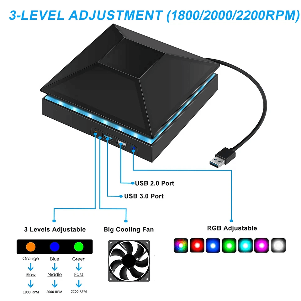 USB Cooling Fan For Xbox Series X Console With RGB Lights Low Noise External Cooler Gaming Accessor 5