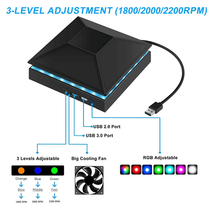 USB Cooling Fan For Xbox Series X Console With RGB Lights Low Noise External Cooler Gaming Accessor 5