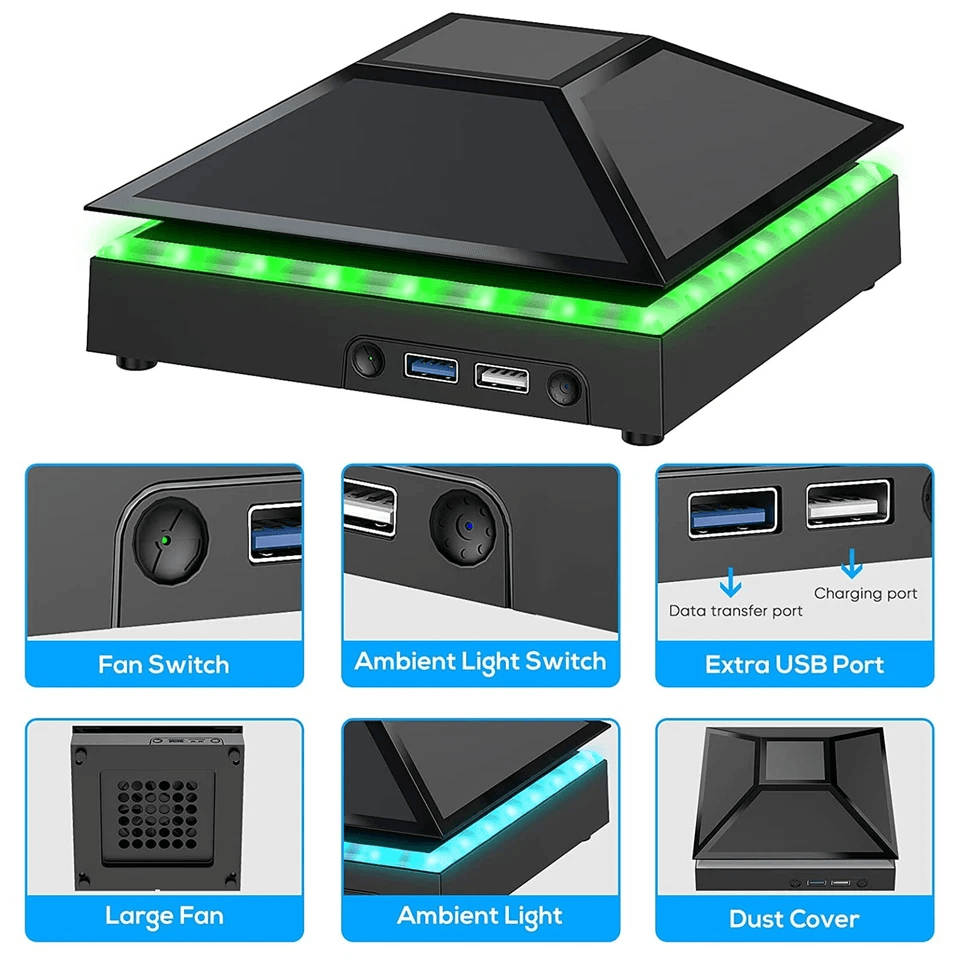 USB Cooling Fan For Xbox Series X Console With RGB Lights Low Noise External Cooler Gaming Accessor 4