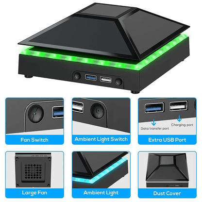 USB Cooling Fan For Xbox Series X Console With RGB Lights Low Noise External Cooler Gaming Accessor 4