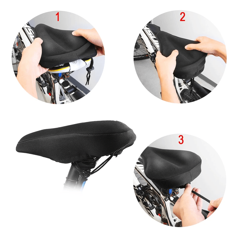 Soft Saddle Pad Cushion Cover Gel Silicone Seat For Mountain Bike Comfortable AntiSlip Bike Saddle  6