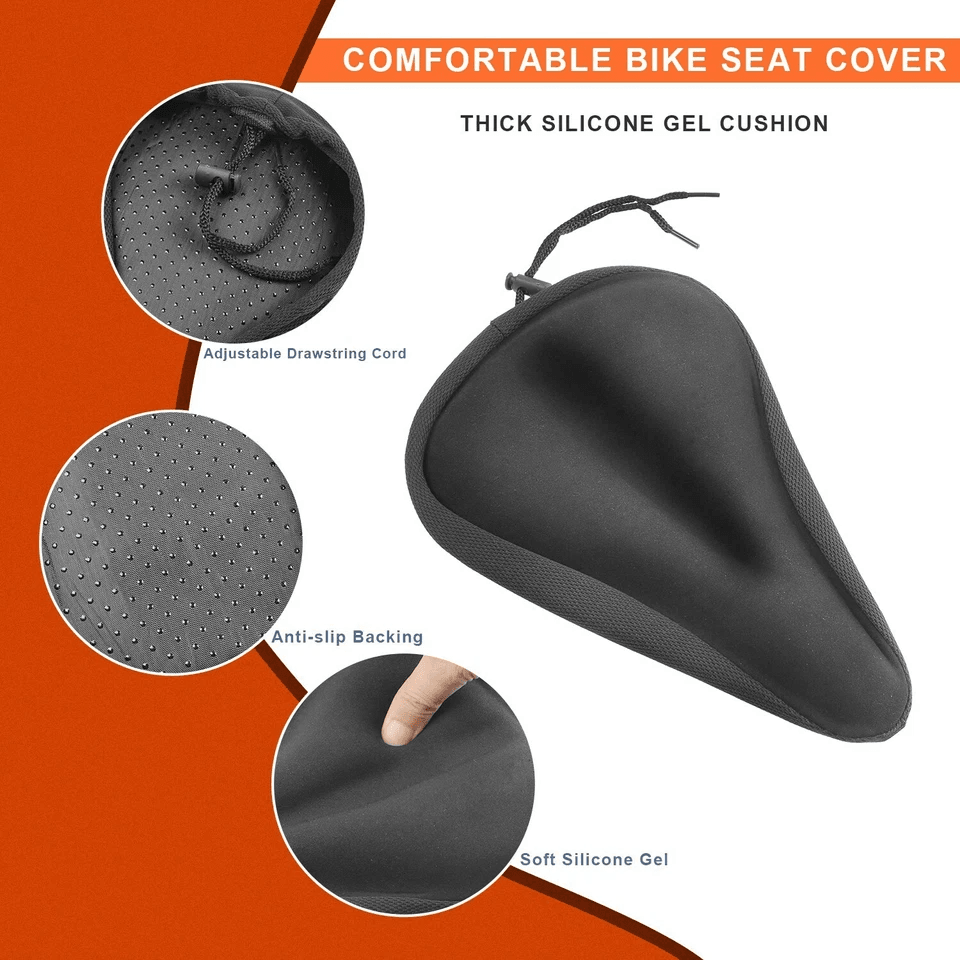 Soft Saddle Pad Cushion Cover Gel Silicone Seat For Mountain Bike Comfortable AntiSlip Bike Saddle  4