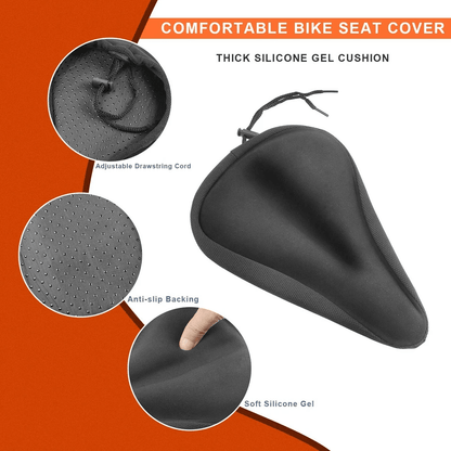 Soft Saddle Pad Cushion Cover Gel Silicone Seat For Mountain Bike Comfortable AntiSlip Bike Saddle  4