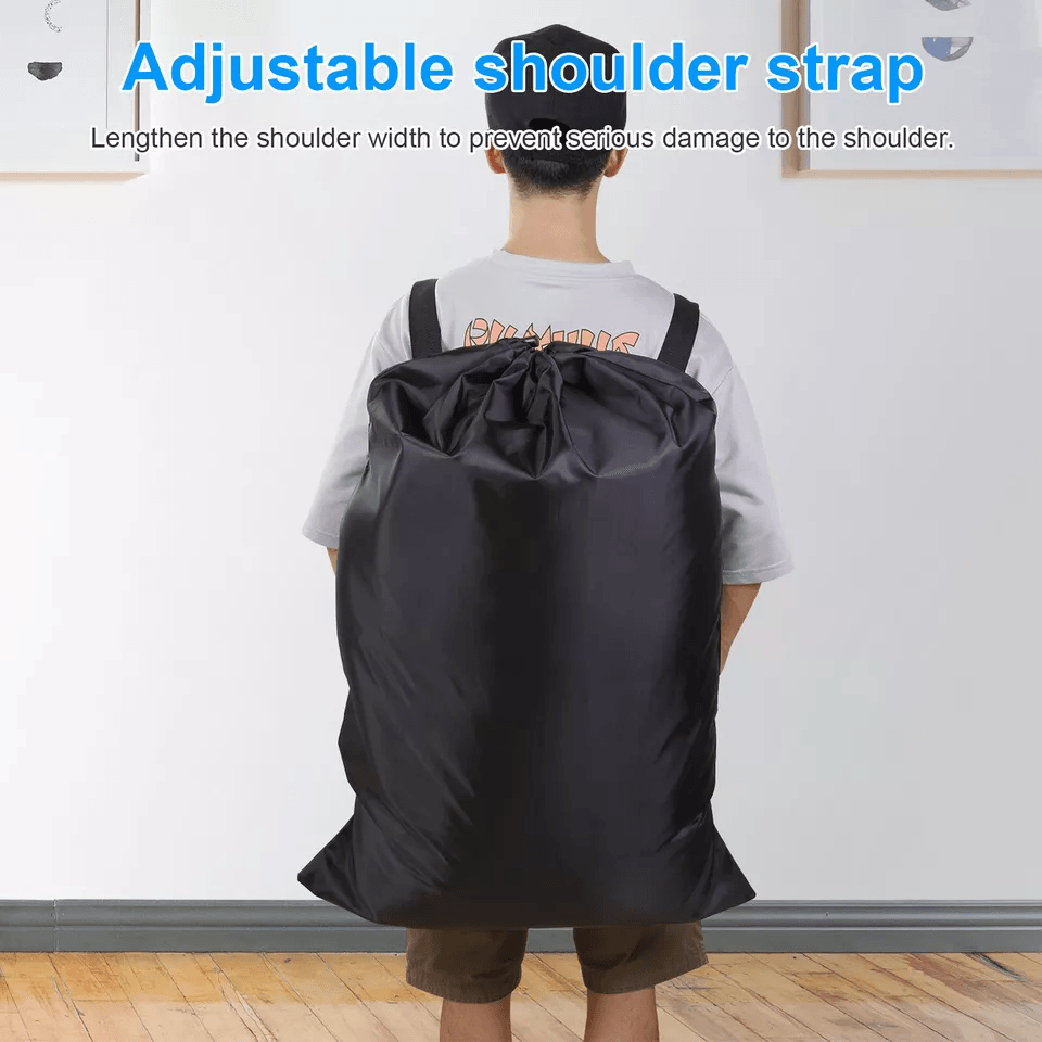 Heavy Duty Large Laundry Backpack Bag Shoulder Strap Luggage Storage With Drawstring Closure 1