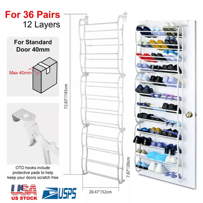 Hanging Over The Door Shoe Rack Organizer WallMounted Closet Storage Stand For Entryway Hallway Bat 1