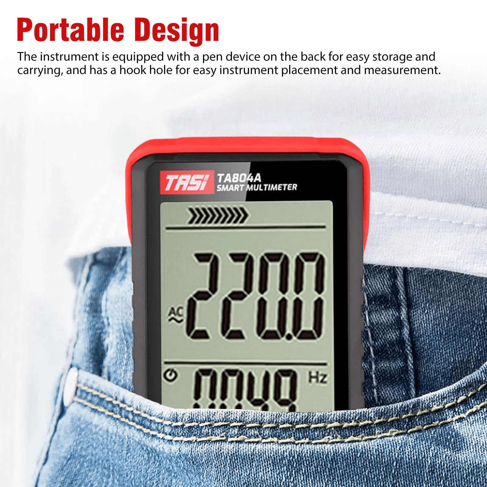 Digital Multimeter Voltage Tester  ACDC Voltmeter Ohmmeter With LCD Display  Flashlight 3