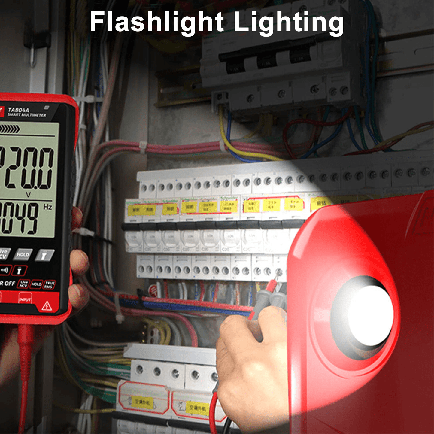Digital Multimeter Voltage Tester  ACDC Voltmeter Ohmmeter With LCD Display  Flashlight 5