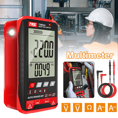Digital Multimeter Voltage Tester – AC/DC Voltmeter Ohmmeter with LCD Display & Flashlight