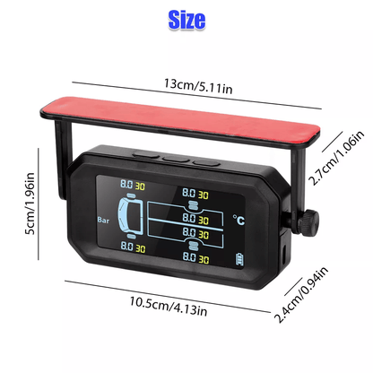 Wireless Solar TPMS LCD Car Tire Pressure Monitoring System With External Sensors RealTime Pressure 6