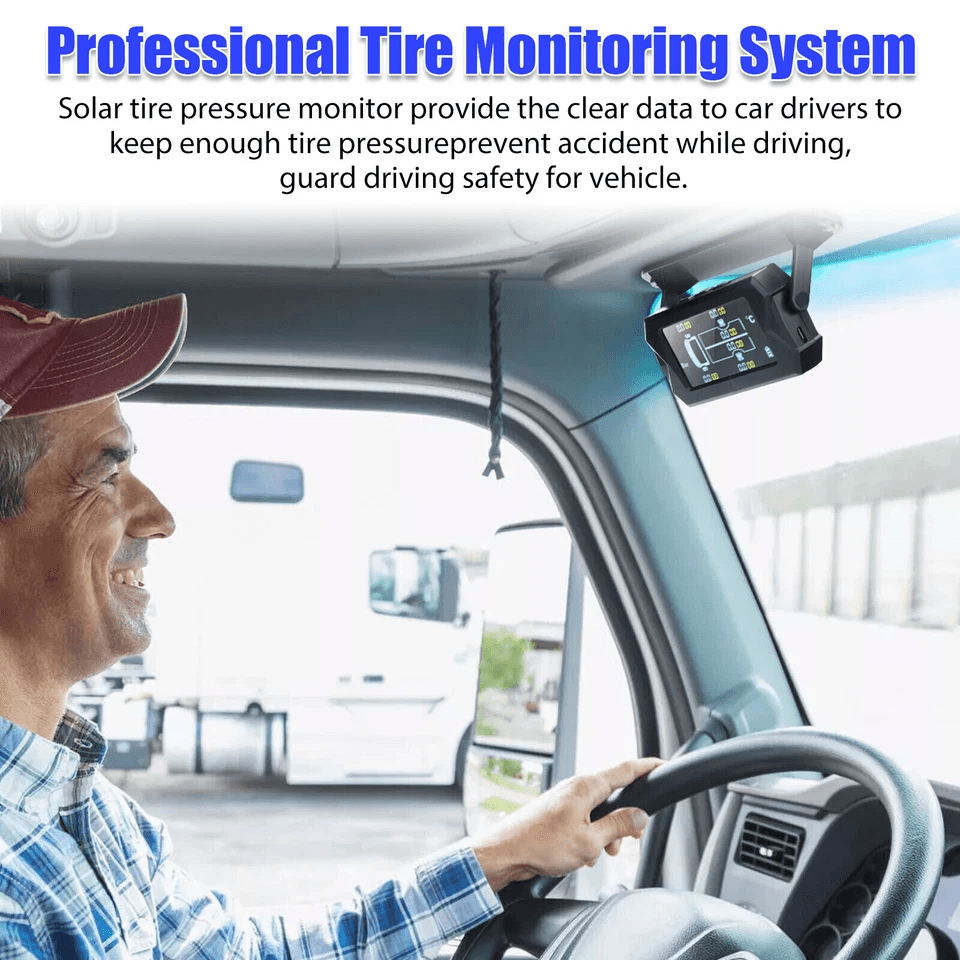Wireless Solar TPMS LCD Car Tire Pressure Monitoring System With External Sensors RealTime Pressure 5