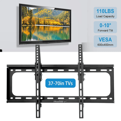 Heavy-Duty TV Wall Mount for LCD Plasma TVs, Universal Bracket for Samsung, LG, Sharp, TCL, Load Capacity