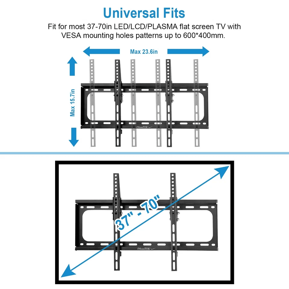 HeavyDuty TV Wall Mount For LCD Plasma TVs Universal Bracket For Samsung LG Sharp TCL Load Capacity 5