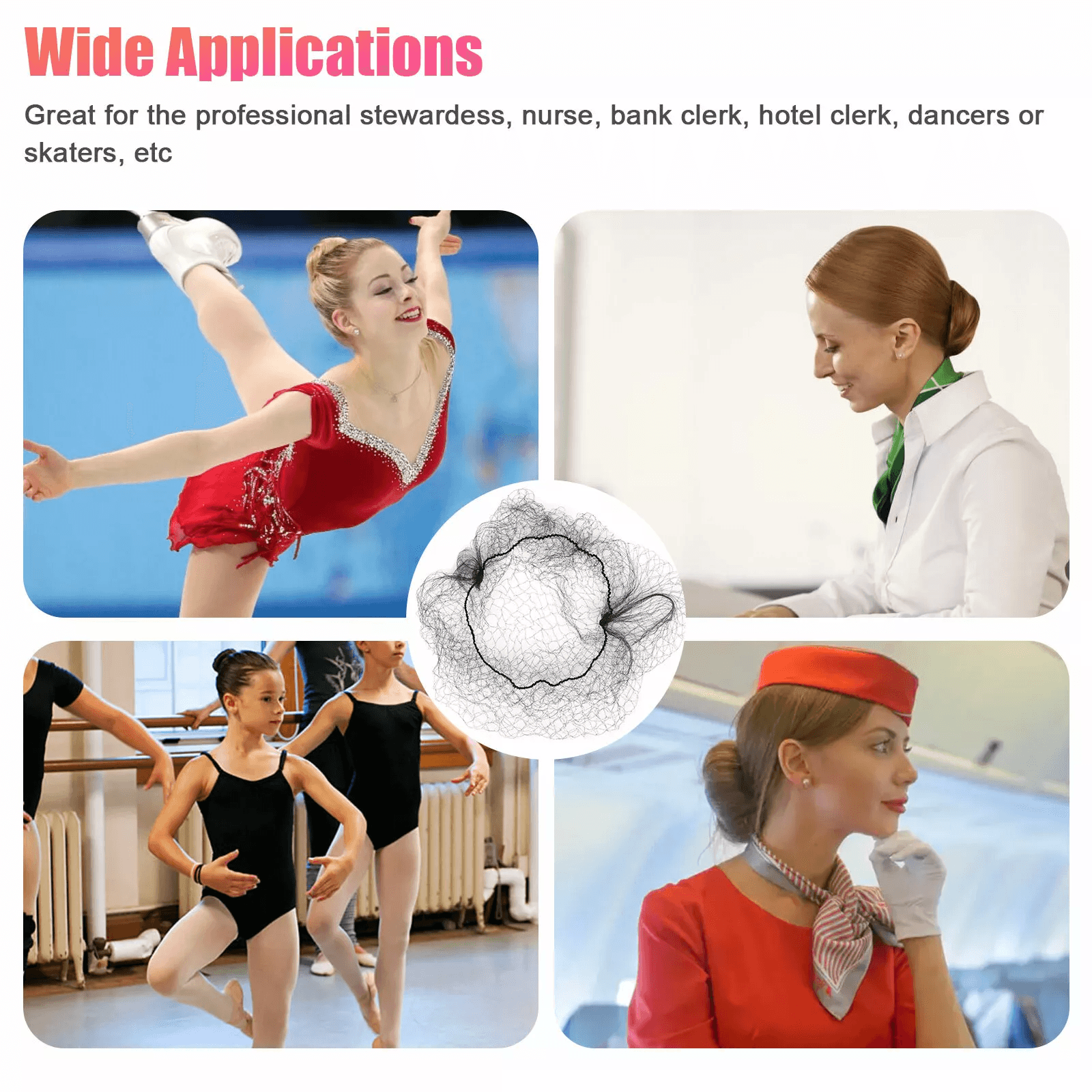 100X Invisible Hair Nets Bun Cover  Elastic Edge Mesh Hairnet Stretch Cap For Professional Use 2