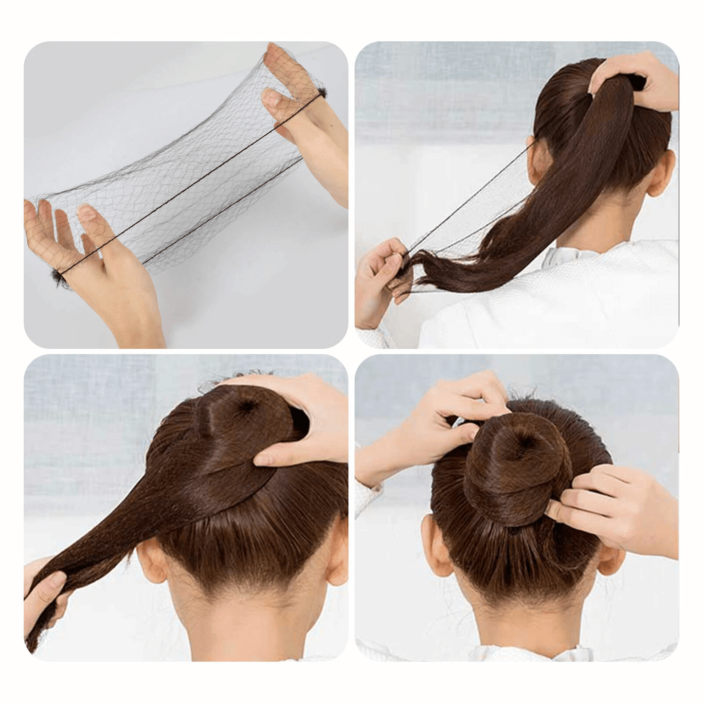 100X Invisible Hair Nets Bun Cover  Elastic Edge Mesh Hairnet Stretch Cap For Professional Use 4