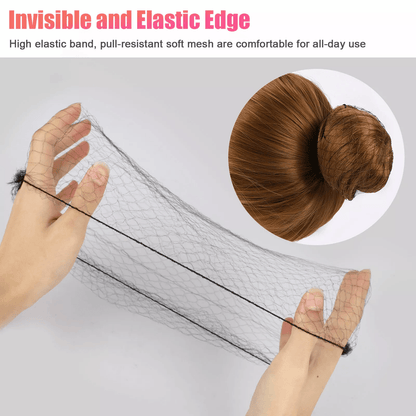 100X Invisible Hair Nets Bun Cover  Elastic Edge Mesh Hairnet Stretch Cap For Professional Use 1